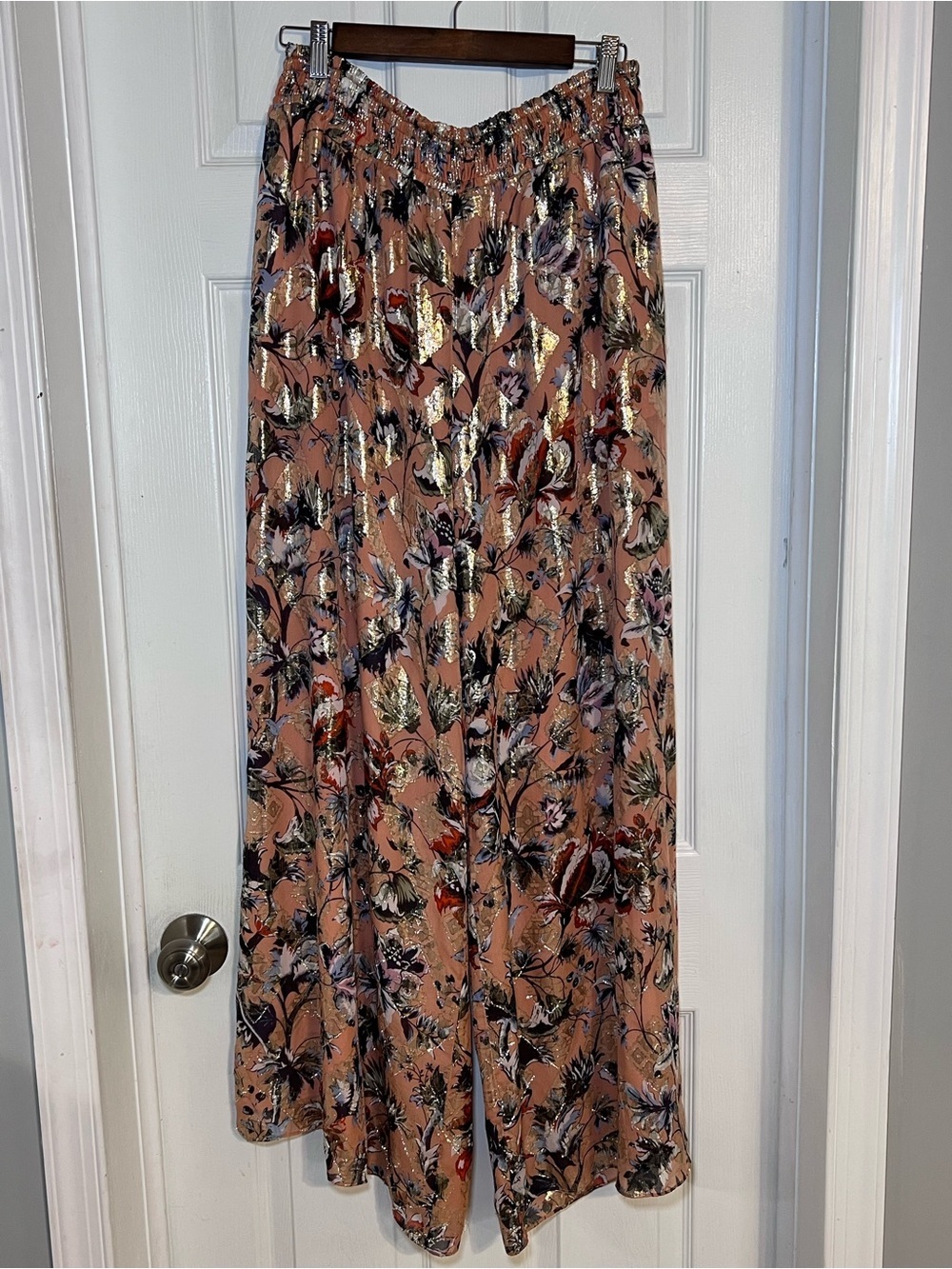 DianeVon Furstenberg  Women’s Floral Metallic Accent Maxi Skirt - Peach Size L